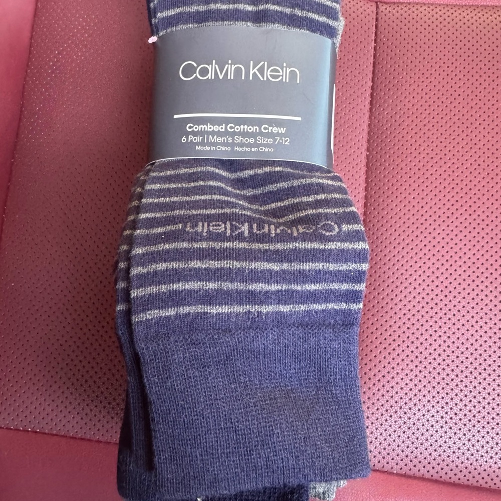 New Calvin Klein Men's Combined Cotton Crew Socks 6 pack